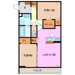 中川原駅 徒歩7分 2階の物件間取画像